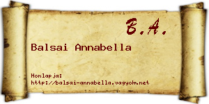 Balsai Annabella névjegykártya